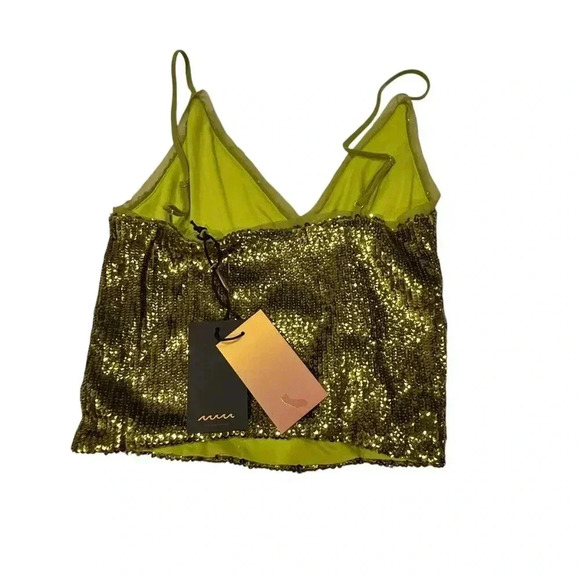 LE SUPERBE Lila Sequin Cami in Green Size XS - Picture 7 of 13